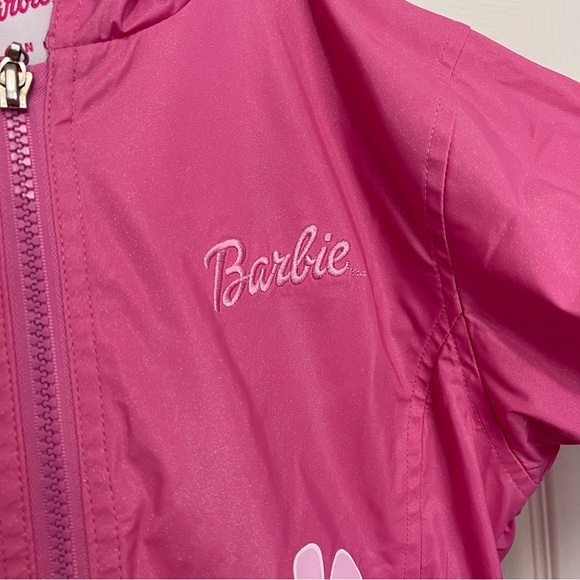 Barbie Big Girl Pink Sparkly Pink Light Hooded Jacket 5 - Picture 9 of 12